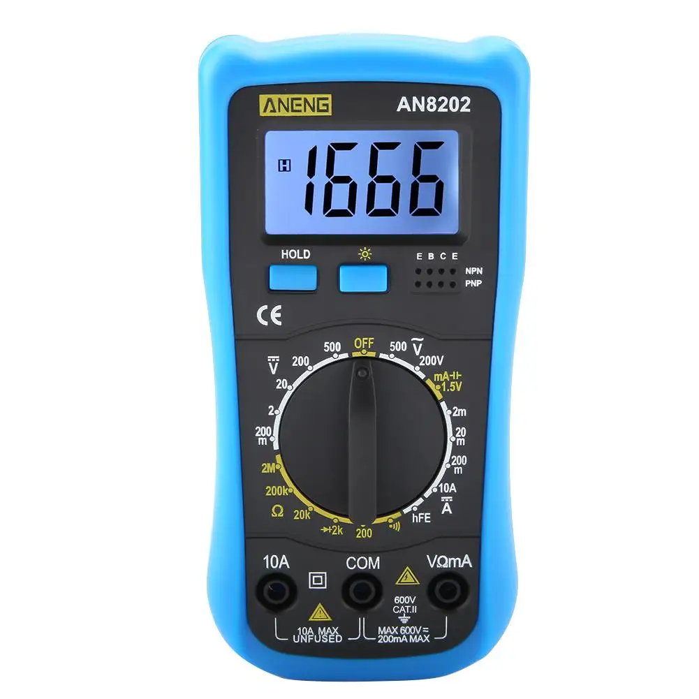 Цифровой мультиметр ANENG AN8202 с ЖК дисплеем и подсветкой Вольтметр постоянного