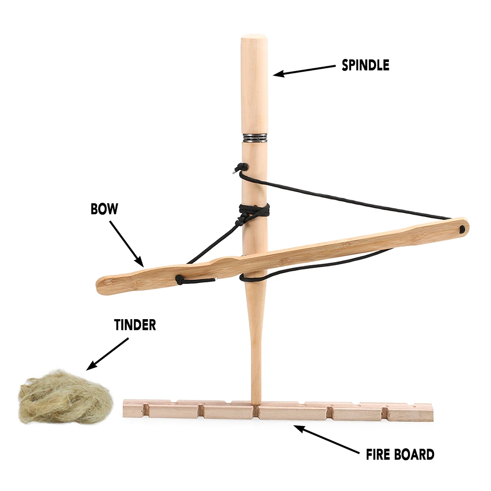 Выживания практика трения пожарный инструмент лук набор сверл примитивные