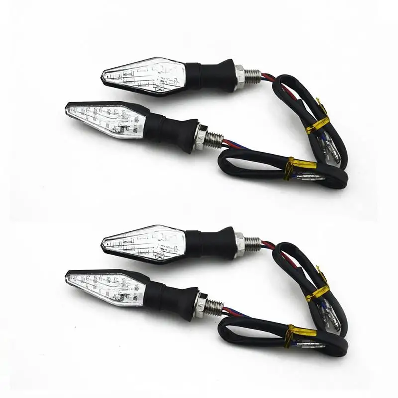 Onever 4pcs Universal Motorcycle Turn Signal Light Double-sided Lighting 12V Super Bright LED Bulbs for Motorbike Off Road |