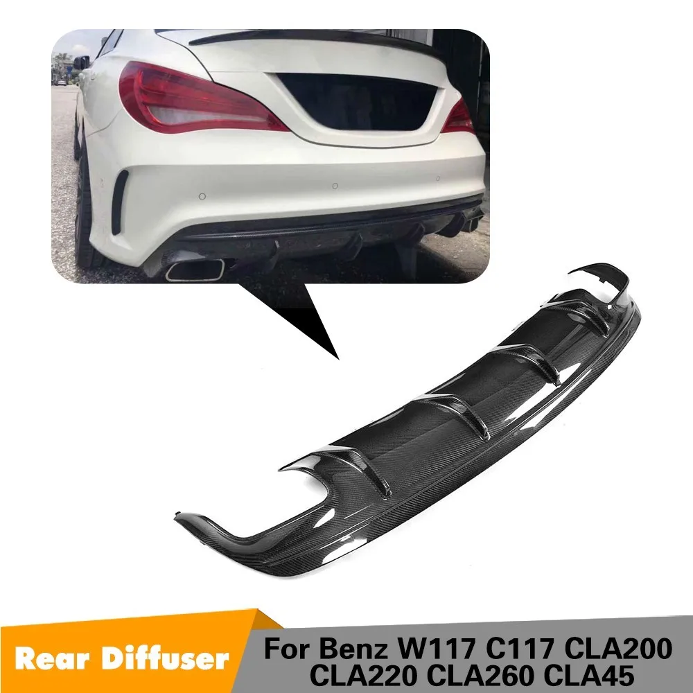 Rear Bumper Lip Spoiler For Mercedes-Benz W117 CLA Sport CLA200 CLA250 for CLA45 AMG Carbon Fiber Diffuser Apron Guard | Автомобили и