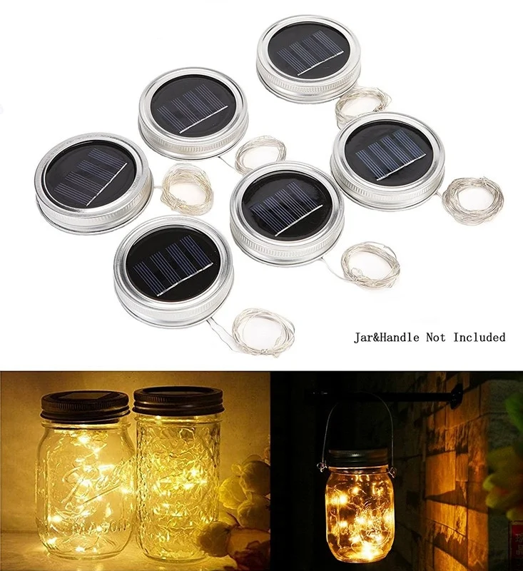 6 шт. 3 вида цветов Солнечный Mason Jar огни украсить сад кухня фестиваль детская