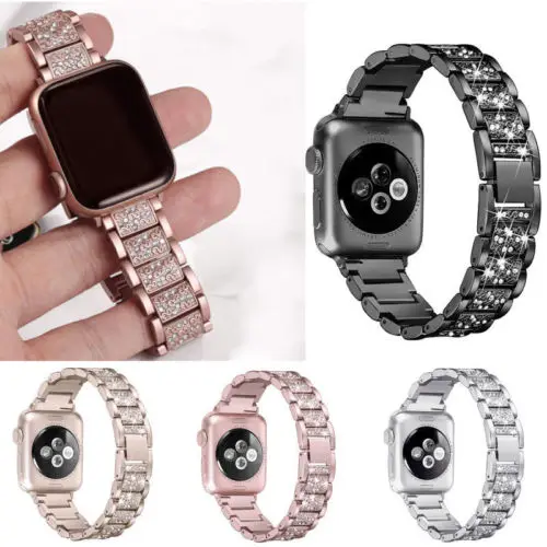 

Fashion Unisex Luxury Bling Crystal Diamond Aluminum Wrist Band For Watch iWatch 42/38 mm Hot