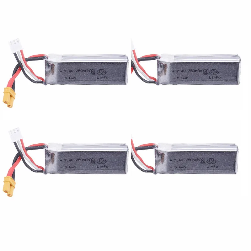 1/2/4 шт 7 4 в 750 мАч 35C 2S Lipo батарея XT30U вилка для XK K130 вертолет запасные части DIY
