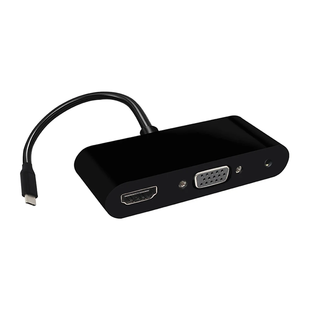 Портативный адаптер преобразователь USB 3 5 типа C в HD VGA 0 мм аудио 1|Кабели VGA| |