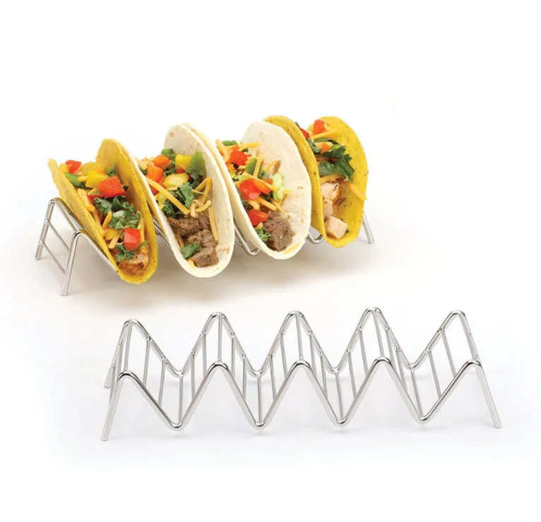 Держателем для Тако Нержавеющая сталь Taco пирог стенд Мексиканская Еда стеллаж