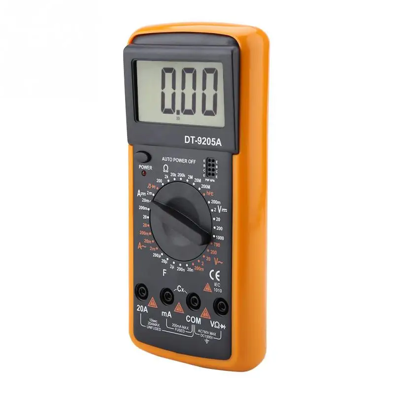 Портативный цифровой мультиметр DT9205A измеритель емкости и сопротивления