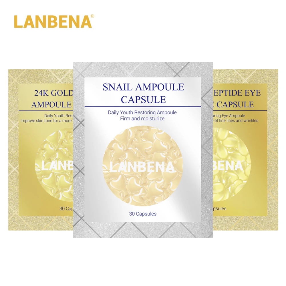 LANBENA 24K золотой пептид против морщин ампульная капсула Сыворотка для лица дневной