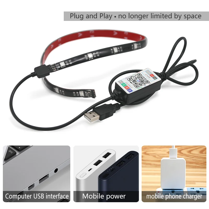 Водонепроницаемая светодиодная лента RGB 5050 с USB для подсветки телевизора