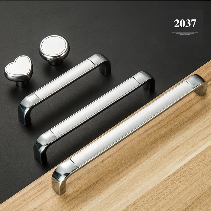 2 шт. лаконичная дверная ручка серебро мебельные ручки для кухни шкафов фурнитура