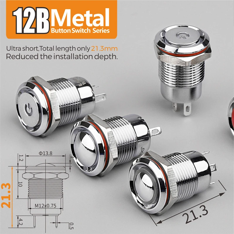 Нержавеющая сталь или хром 12 мм водонепроницаемый мгновенный маленький