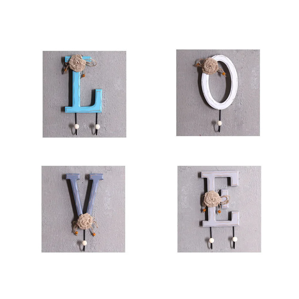 4 шт. вешалка с надписью LOVE винтажный настенный креативный дверной крючок