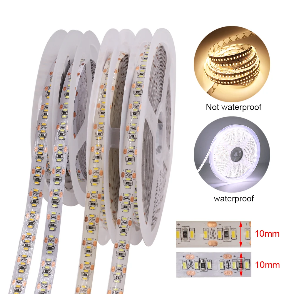 Диммируемая Светодиодная лента 5 м 12 В постоянного тока 3014 SMD 1020 светодиодов/м +