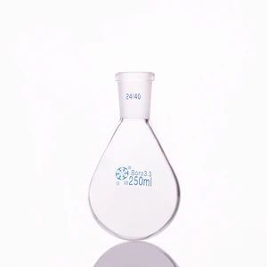 Колба в форме баклажана, стандартный измельчитель с коротким горлышком, объем 250 мл и соединение 2440, колба в форме баклажана