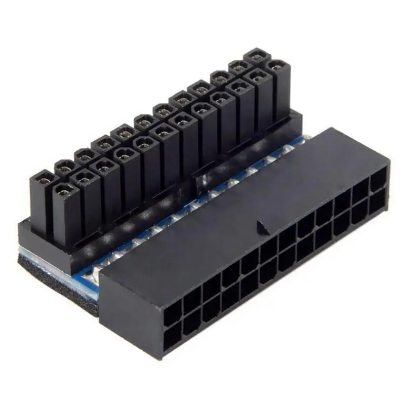 ATX 24Pin Женский к мужской 90 градусов адаптер питания для материнской платы разъем