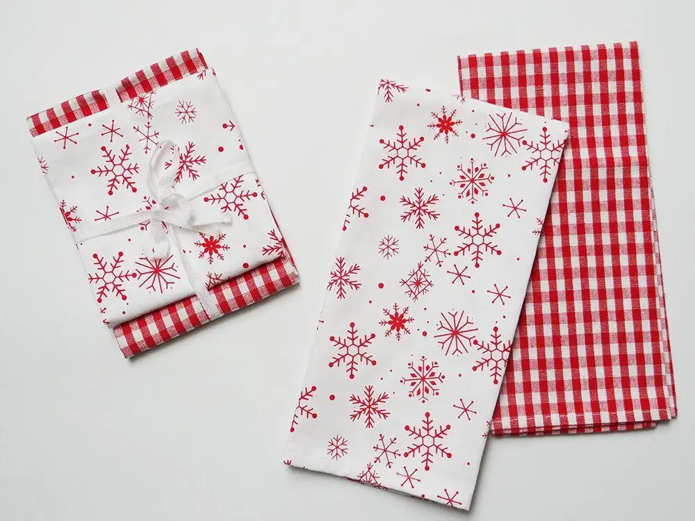 Dinner Snow Pattern Suitable Plaid Dining 2 and use Mat Cotton Holiday hoilday for party Set Pcs Pads Christmas Table | Дом и сад