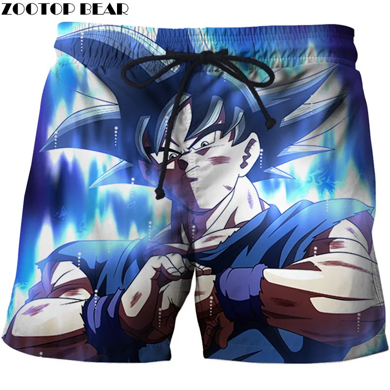 Сильные мужские шорты Dragon Ball повседневные пляжные фитнес дышащие с 3d принтом