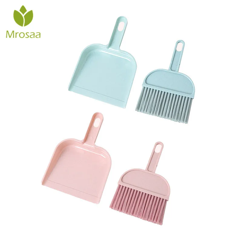 Mini Cute kawaii PP Desktop Sweep Computer keyboard Cleaning Brush Small Broom multi-function can be hanging desk Dustpan Set | Дом и сад