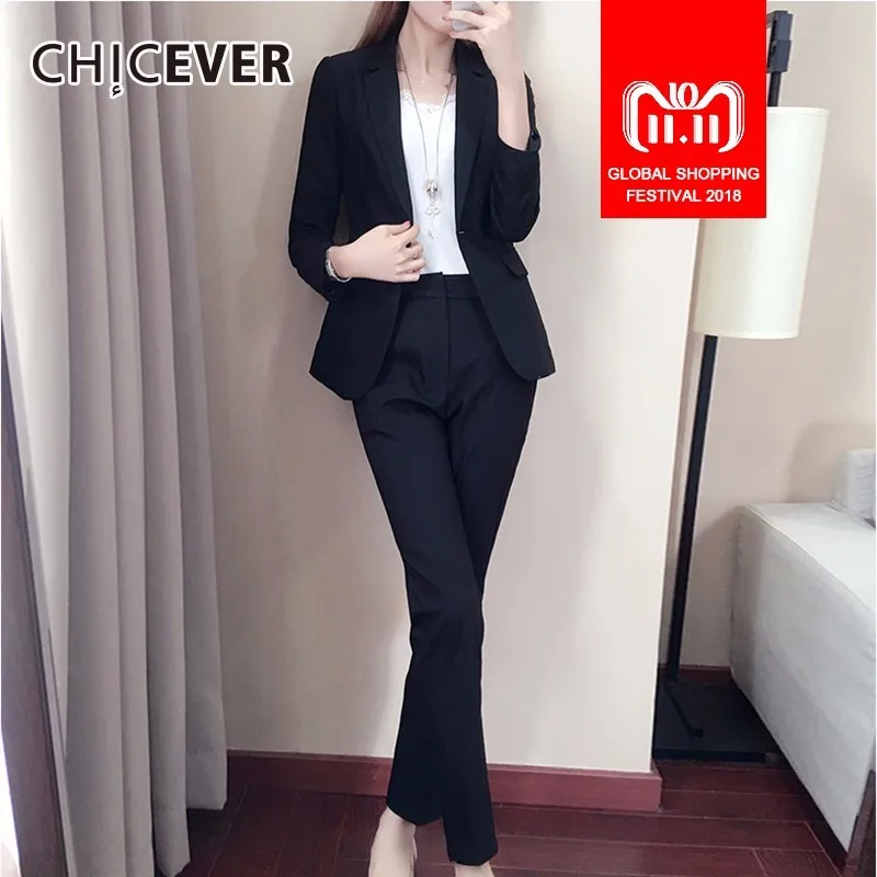 CHICEVER 2018 fashion women two piece set autumn laprl long sleeve slim pullover female high waiat pencil pants ladies clothing | Женская