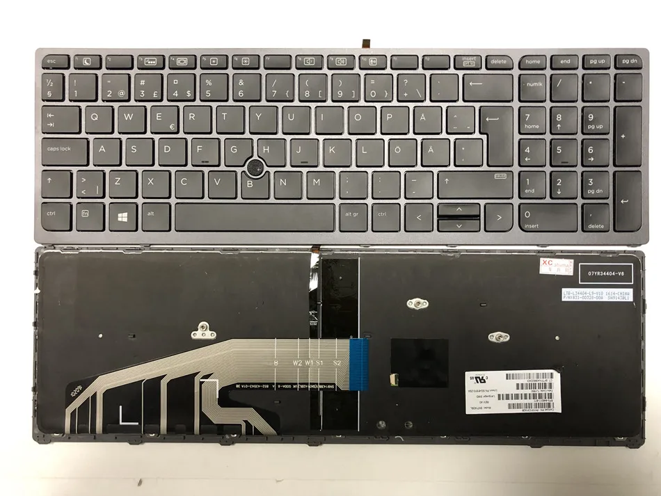 Шведская клавиатура с подсветкой для ноутбука HP ProBook 450 G3 455 470 black SD Layout|Клавиатуры