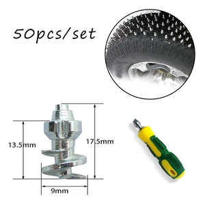 Шипы для зимних автомобильных шин 50x, винты с наконечниками для колес, Нескользящие, со специальным инструментом для установки, универсальные