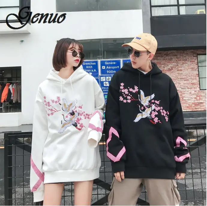 Осень/Зима 2019 Парные толстовки с капюшоном цветочным принтом против войны
