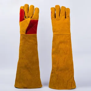 1 Pair of Leather Driver Safety Mechanic Work Gloves Leather Men's Electric Welding, Cutting, Heat Insulation Gloves DST019