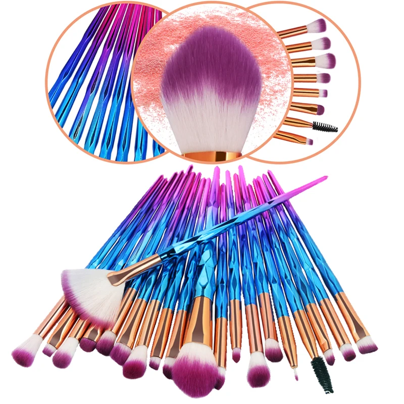 SinSo 10/20Pcs Makeup Brushes Set Mermaid Fishtail Eyeshadow Contour Foundation Concealer Blush Powder Make up Brush Tools | Красота и