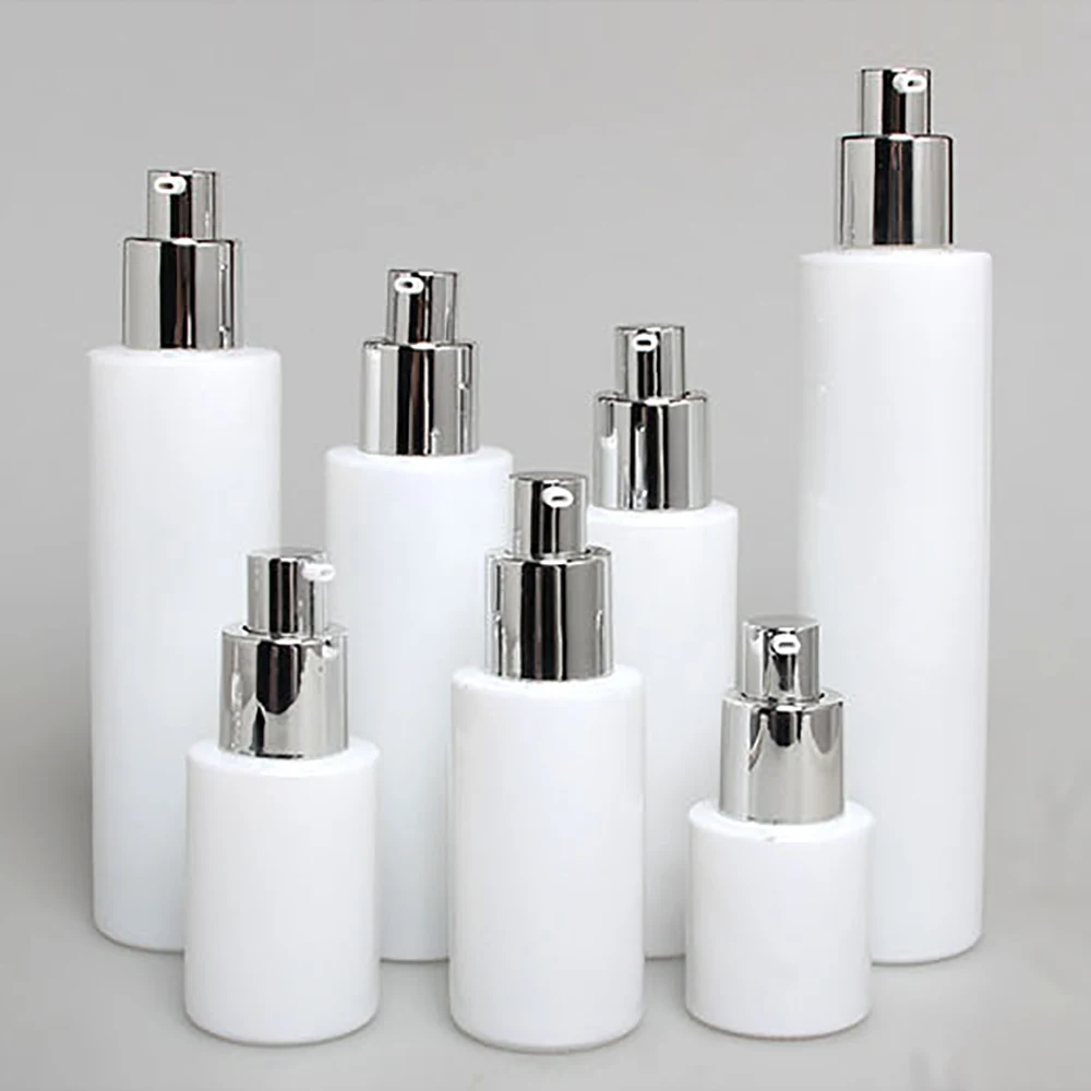 China Suppliers 1 oz glass spray bottle 30ml lotion with pump white small portable makeup perfume skincare | Красота и здоровье