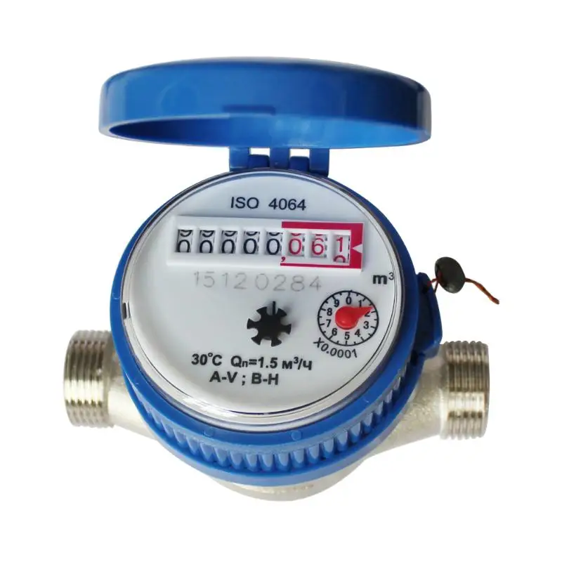 

15mm Cold Water Meter for Garden Home Using with Free Fittings 360 Adjustable Rotary Counter Water Measuring Meter 0.0001