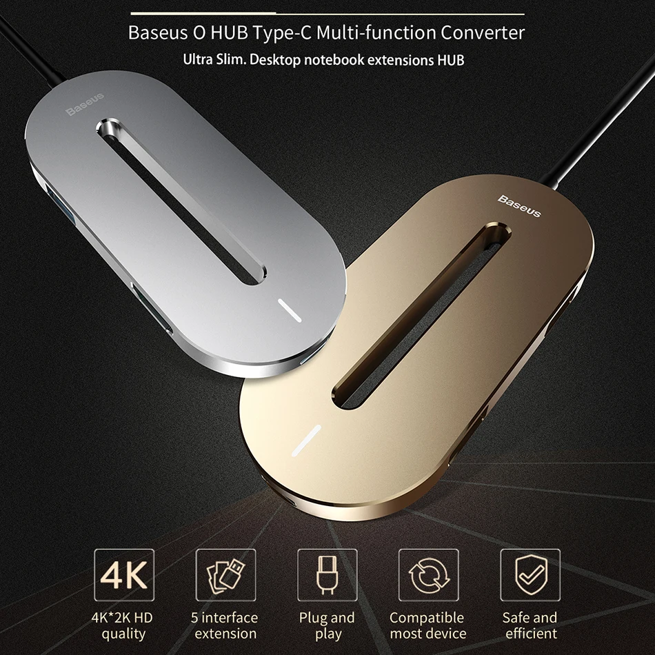 Baseus TYPE C концентратор Интерфейс расширитель для 3 1 до * USB 0 + HDMI