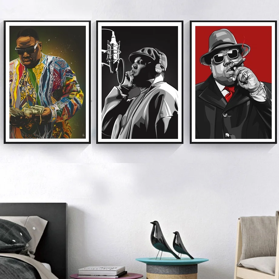 Знаменитый Большой Biggie художественный плакат на холсте постер стену для