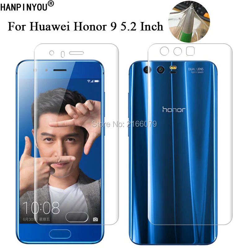

Мягкая защитная пленка из ТПУ для Huawei Honor 9, Honor 9, 5,2 дюйма, прозрачная защитная пленка + инструменты для очистки