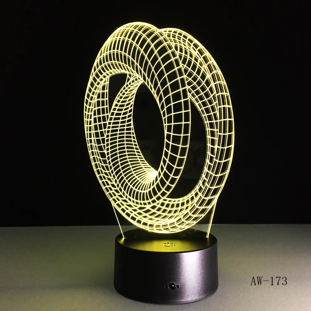Ночная лампа с абстрактной 3D графикой 7 цветов сенсорная изменяющаяся акриловая
