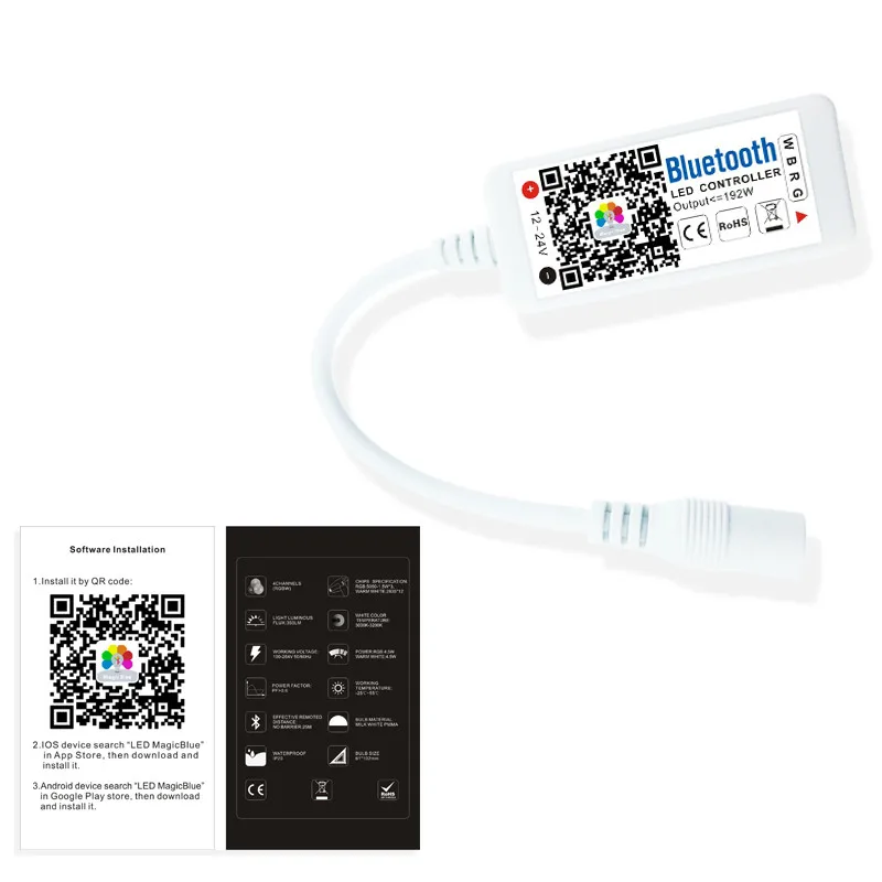 ARILUX SL LC07 RGBW контроллер супер мини светодиодный bluetooth 4 0 приложение Диммер для