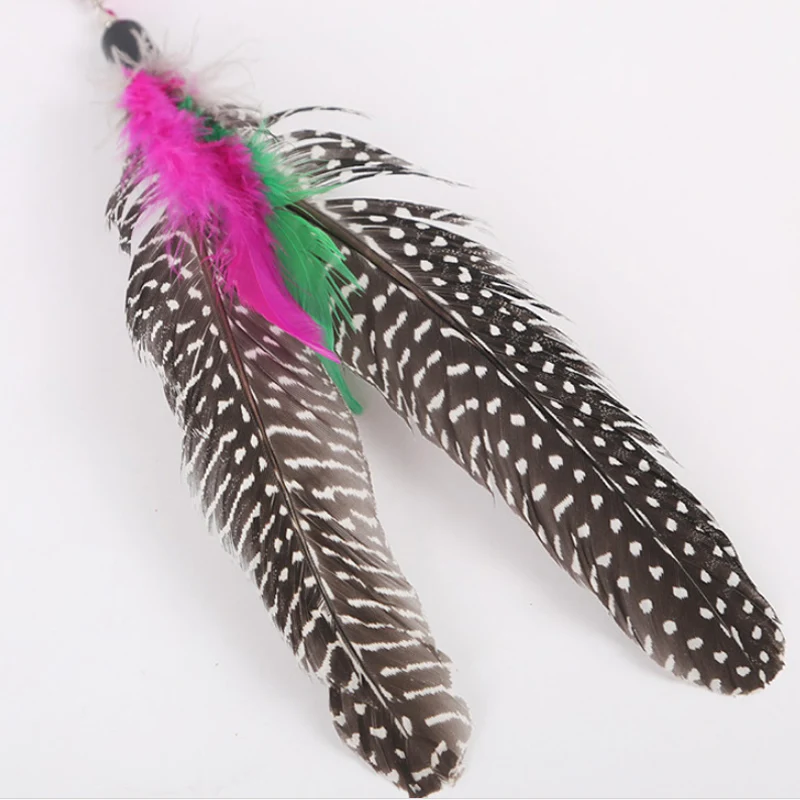 New Feather Plush Plastic Toy For Pet Long Size Cute Cat Catcher Teaser Turkey Funny Bird With Bell Flying Stick | Дом и сад