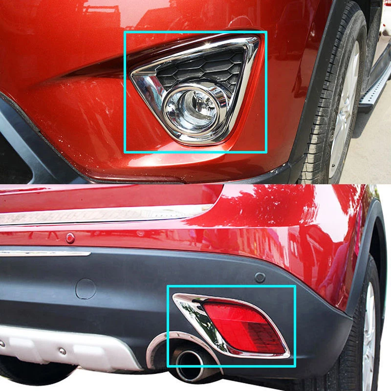 Set For 2012-14 Mazda Cx-5 Cx5 Chrome Front Rear Reflector Fog Light Cover Trim | Автомобили и мотоциклы