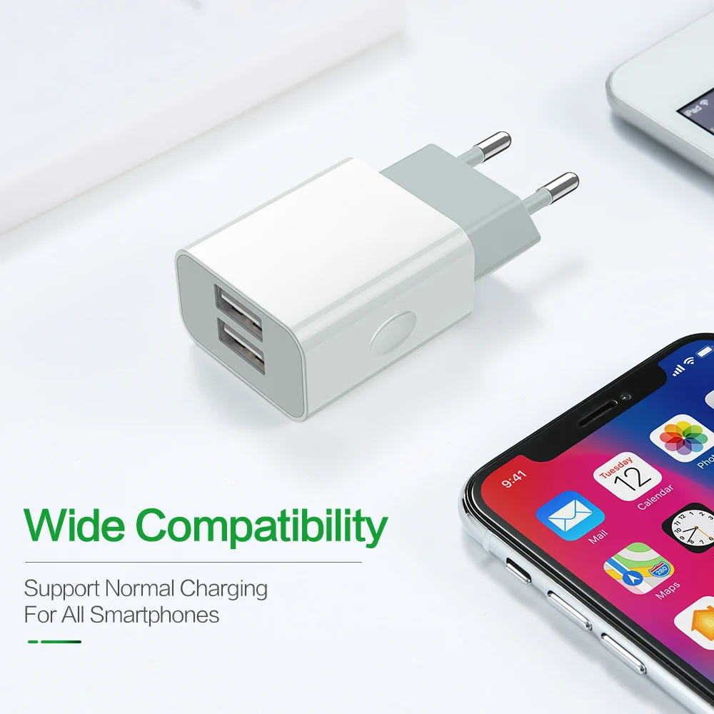 KISSCASE 5V 2.1A быстрое настенное зарядное устройство для iPhone X XR 7 8 6 iPad USB EU адаптер Samsung