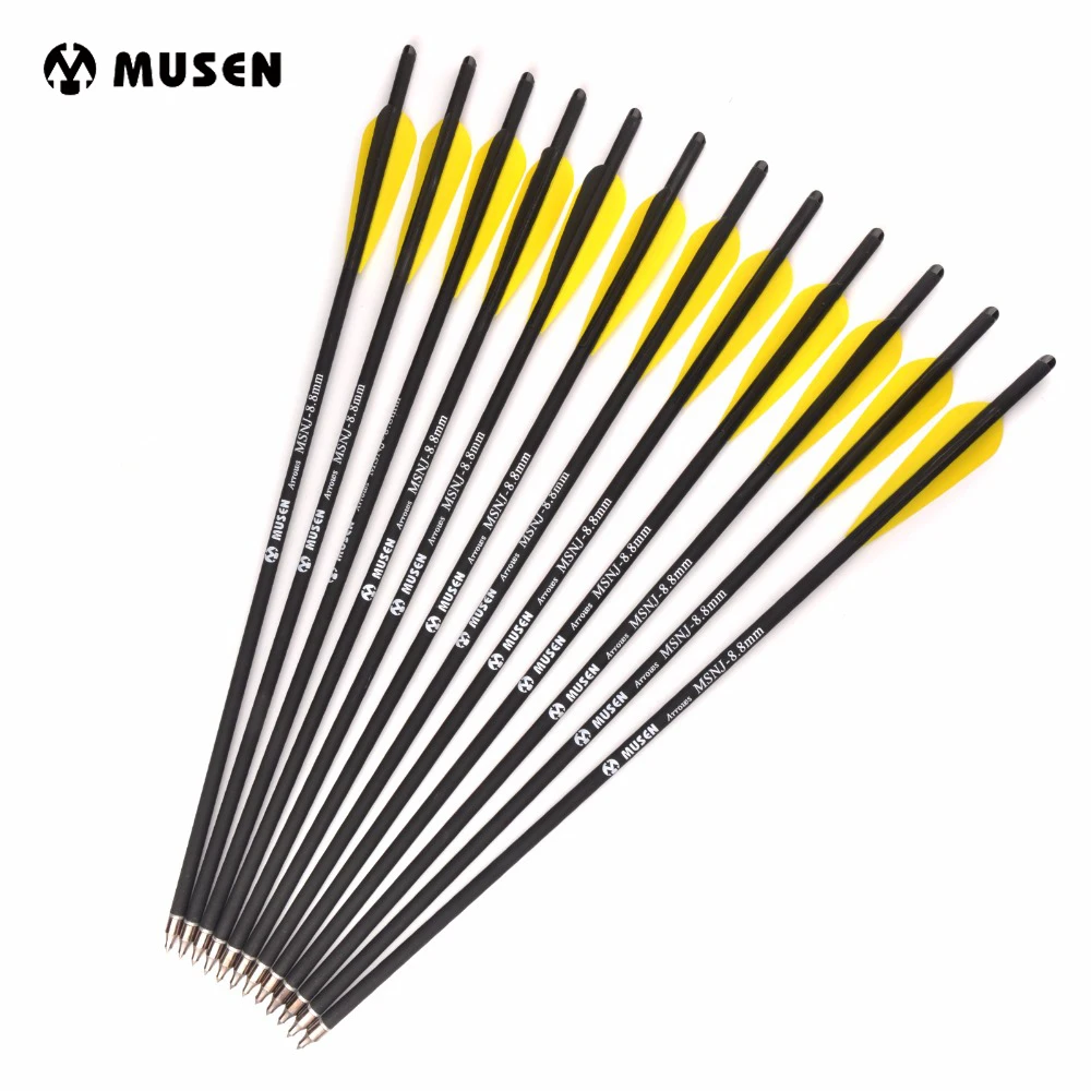 

12/24 шт., 20 дюймов, карбоновые стрелы OD 8,8 мм ID 7,6 мм со сменным наконечником для лука, стрельбы из лука, охоты