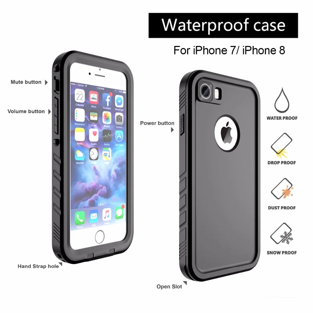 Водонепроницаемый чехол для iPhone 7 8 противоударный плавания дайвинга снега