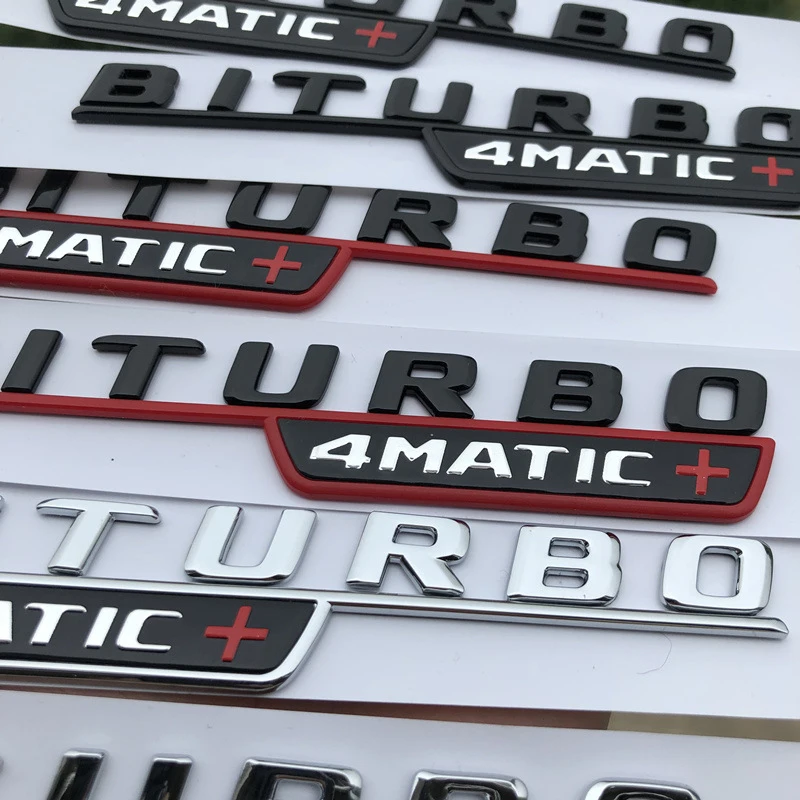 Черный хром Turbo 4matic Biturbo + эмблема на КРЫЛО боковой Supercharge логотип стайлинга