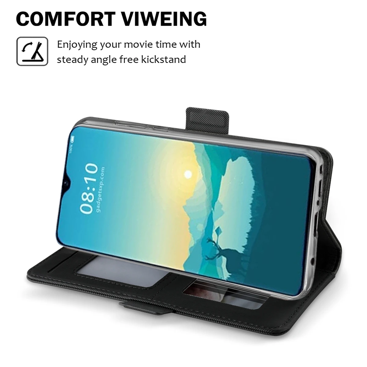 For Xiaomi Redmi 7 Case PU Leather Magnetic Buckle Flip Stand Wallet Cover Rotate Card Holders Mirror |