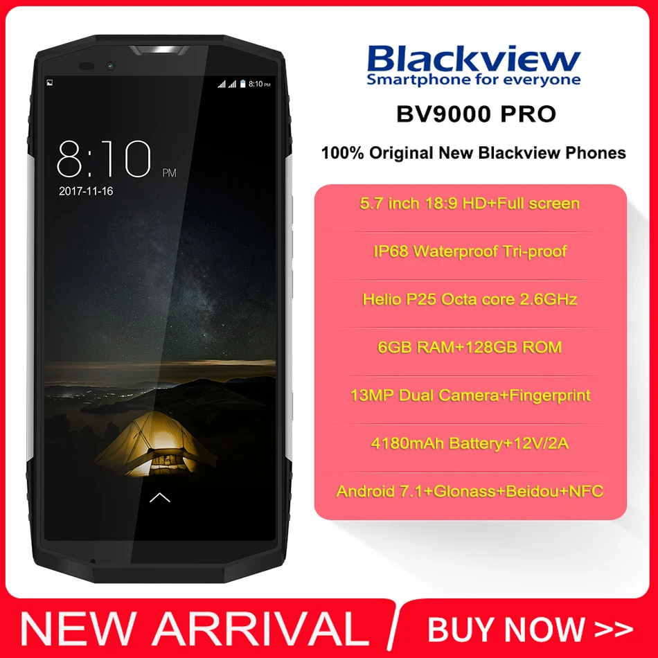 BLACKVIEW BV9000 PRO смартфон с 5 дюймовым дисплеем восьмиядерным процессором ОЗУ 6 ГБ ПЗУ