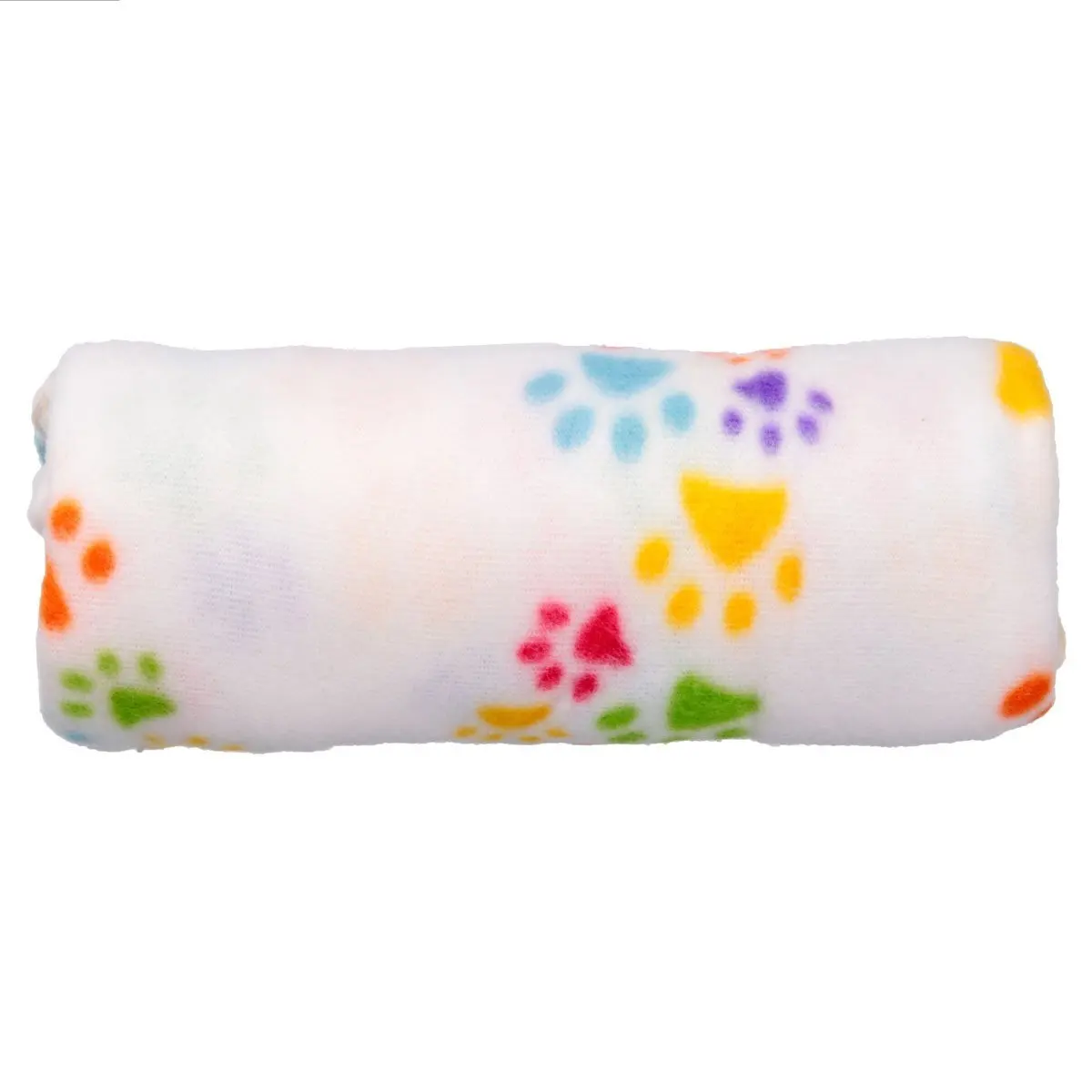 Одеяло для домашних животных Foot Print Pet Blanket из флиса с яркими царапинами, для кошек и собак, размером 60 x 70 см, белого цвета.