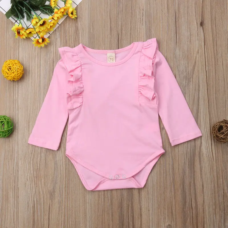 

Pudcoco Girl Jumpsuits 0-24M UK STOCK Newborn Baby Girl Ruffle Romper Jumpsuit Autumn Outfit Clothes