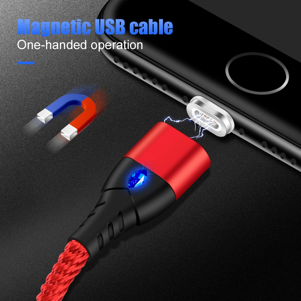 Магнитный кабель OLAF USB Тип C Сверхбыстрая Зарядка телефона магнитное зарядное