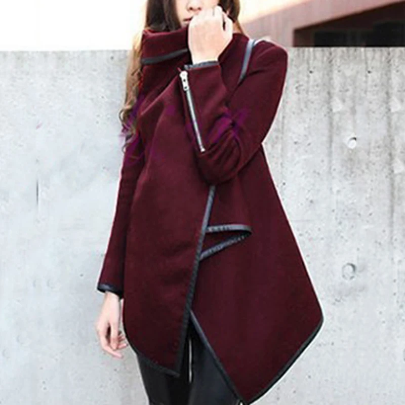 Женский теплый шерстяной узкий длинный плащ парка Peacoat верхняя одежда пальто