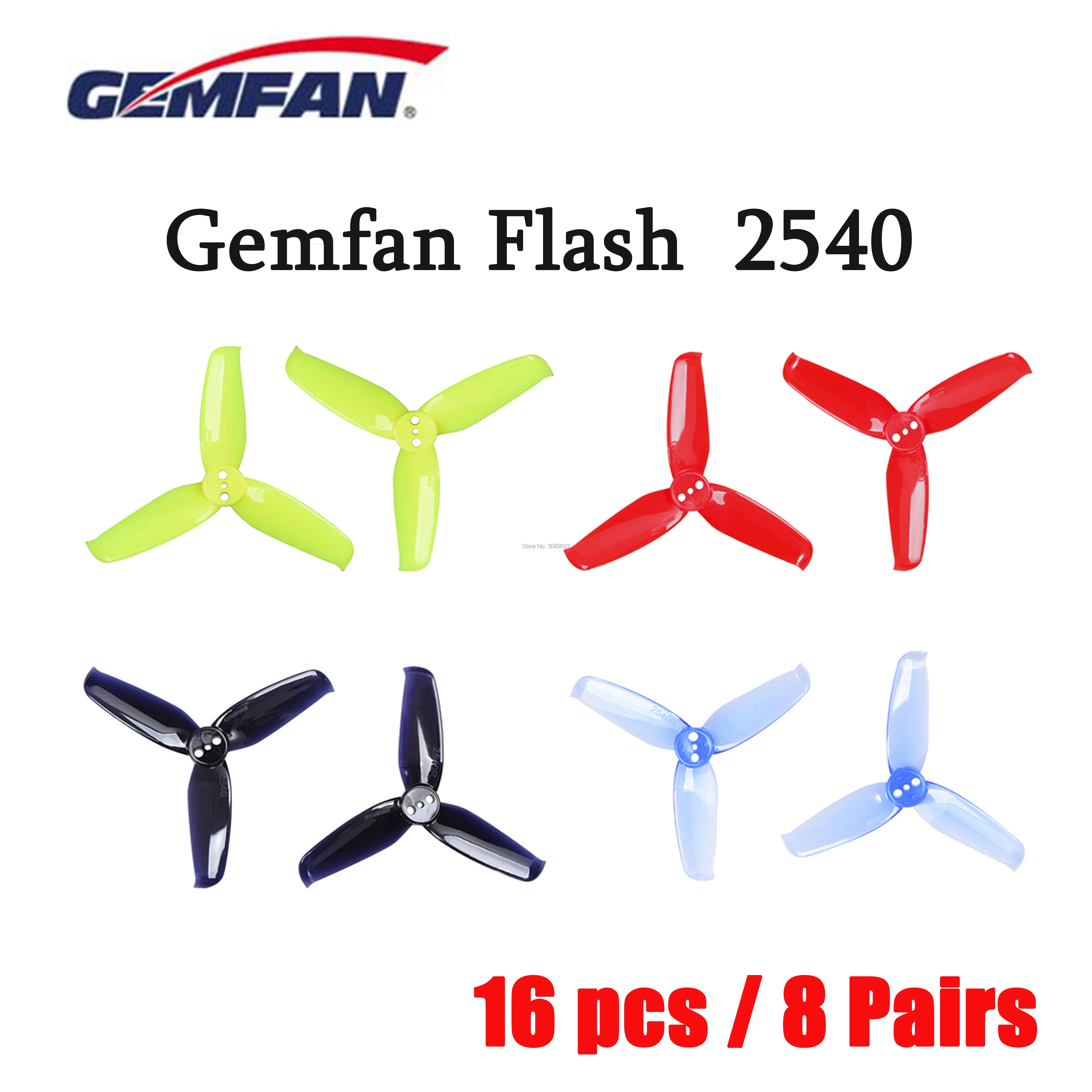 16 шт./8 пар пропеллеры Gemfan Flash 2540 2 5x4 5 дюйма с 3 лезвиями и монтажным отверстием 1 мм