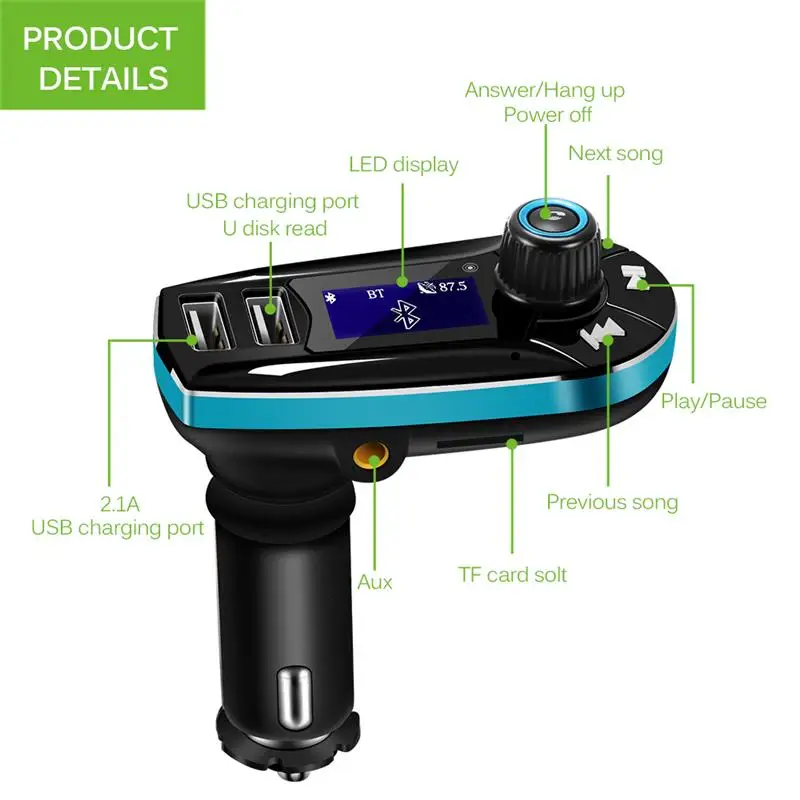 

Onever Auto USB FM Transmitter MP3 Player SD Card LCD Display Car Kit Charger Adapter Audio Receiver Adapter Car Styling