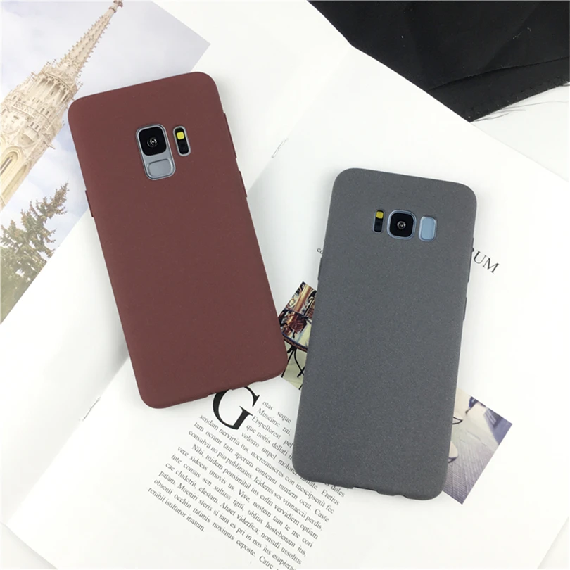 Противоударный матовый чехол из ТПУ и песчаника для Samsung S9 S10 Plus Note 8 9 тонкий