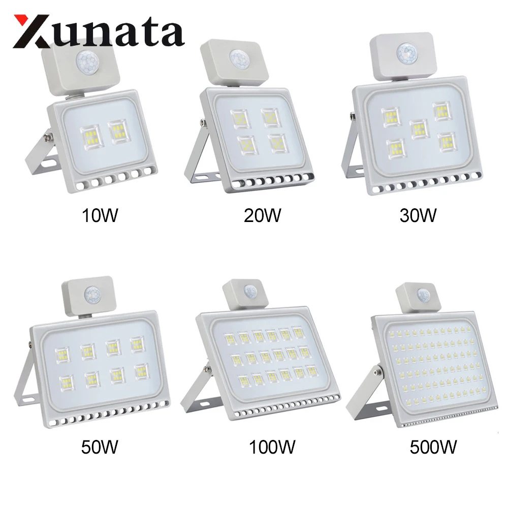 

LED Flood Light 10W 20W 30W 50W IP65 Waterproof 220V Induction Reflector LED Project Light Spotlight Wall Outdoor Lighting